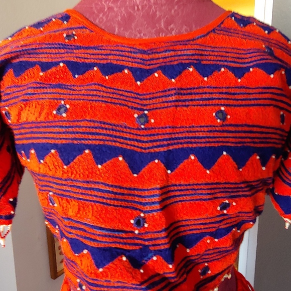 Fun Indian design party dress with crop top - Picture 1 of 3
